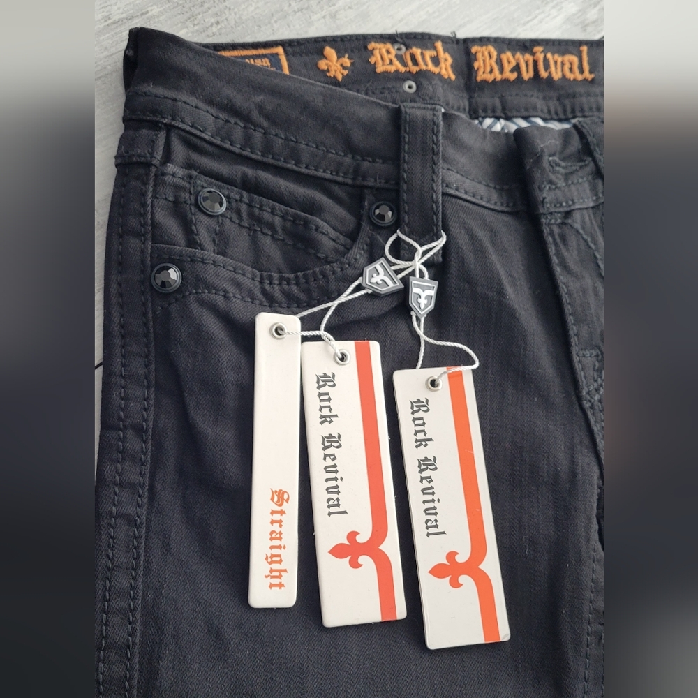 Rock Revival Kate Straight Black Jeans